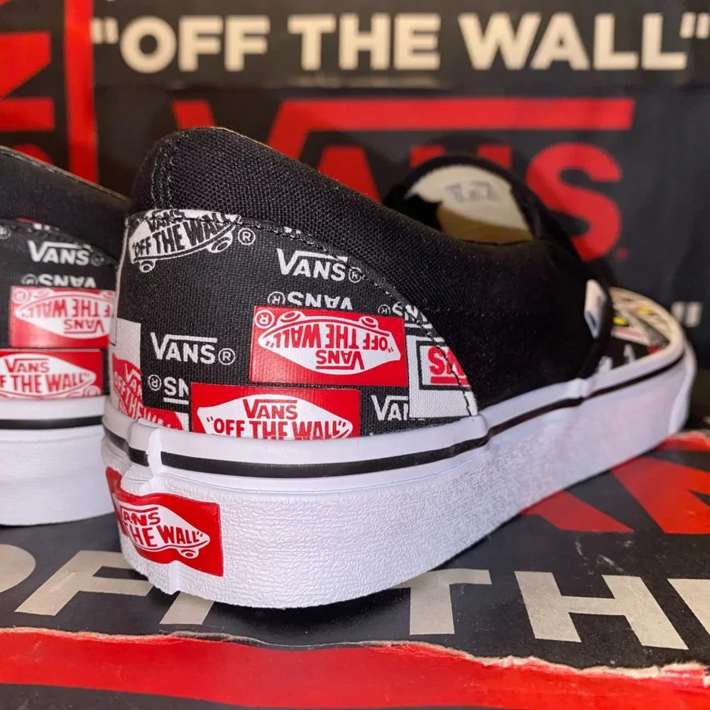 Vans Men's 4.5/Women's 6 Classic Slip-On Label Mix True White VN0A4BV3V9A